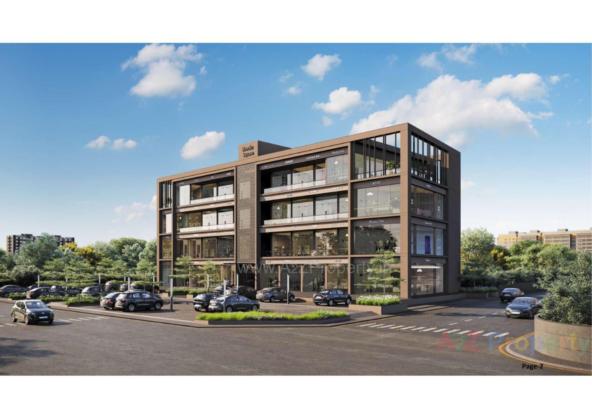 3D Elevation of real estate project Shoolin Square located at Unjha, Mehsana, Gujarat