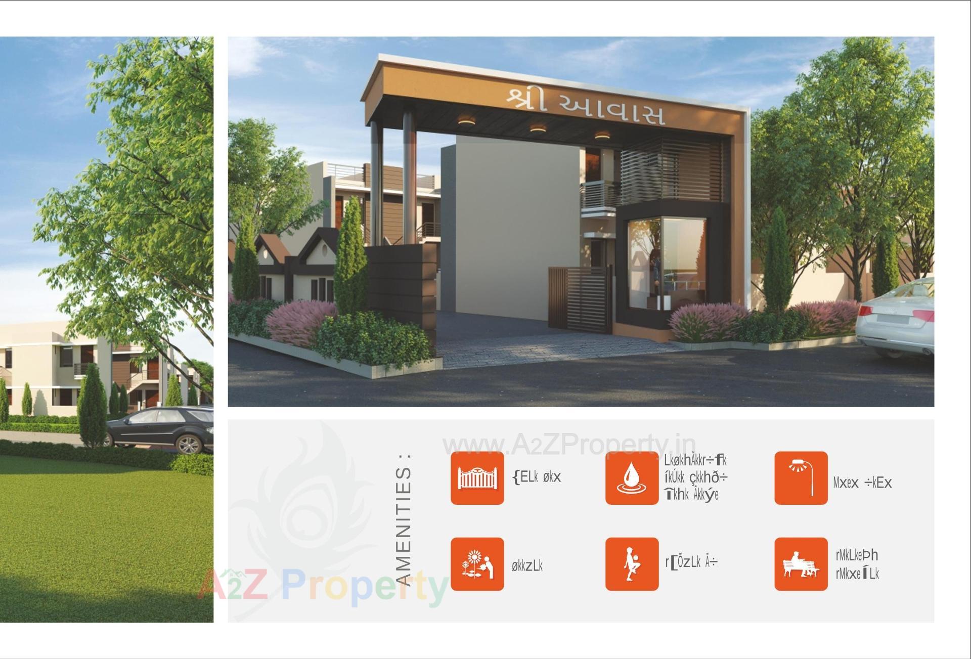 3D Elevation of real estate project Shree Awas located at Kadi, Mehsana, Gujarat