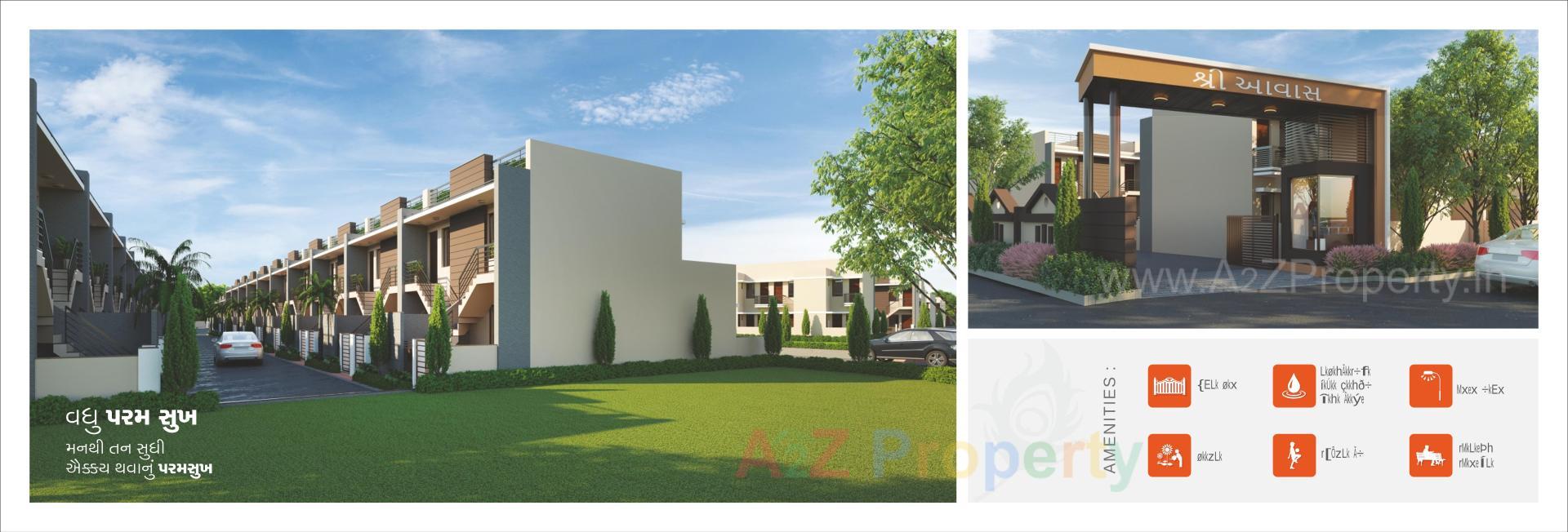 3D Elevation of real estate project Shree Awas located at Kadi, Mehsana, Gujarat