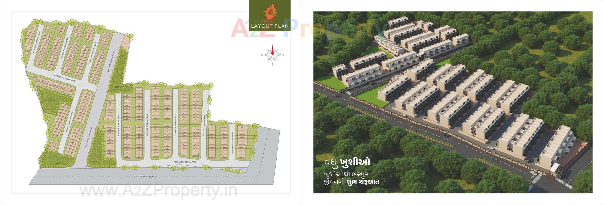 3D Elevation of real estate project Shree Awas located at Kadi, Mehsana, Gujarat