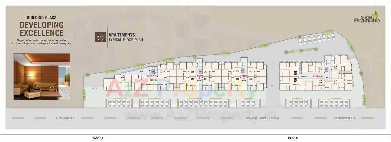 Layout of real estate project Shree Pramukh Apartments located at Visnagar, Mehsana, Gujarat