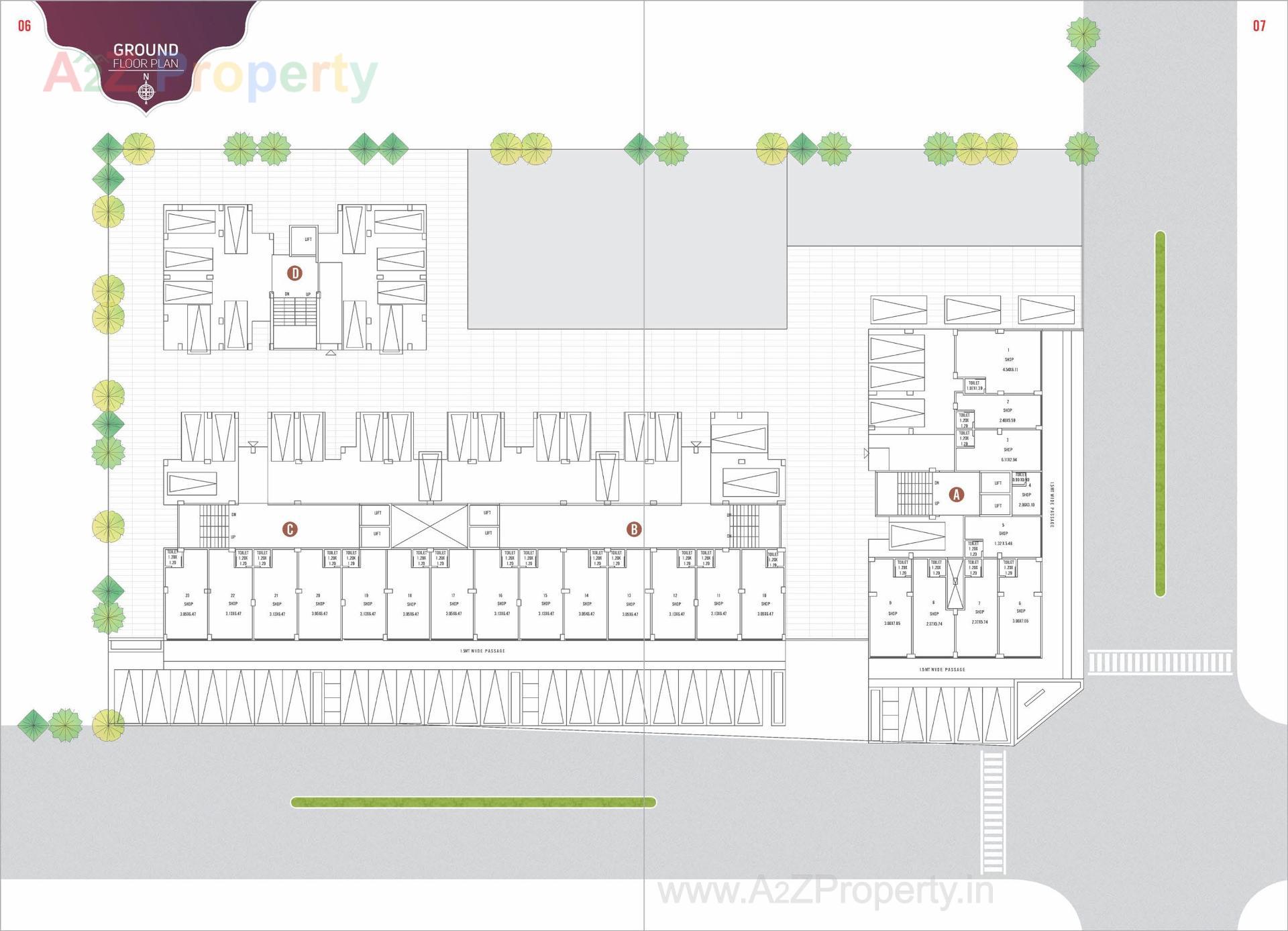 Layout of real estate project Shreenathji Flats located at Unjha, Mehsana, Gujarat