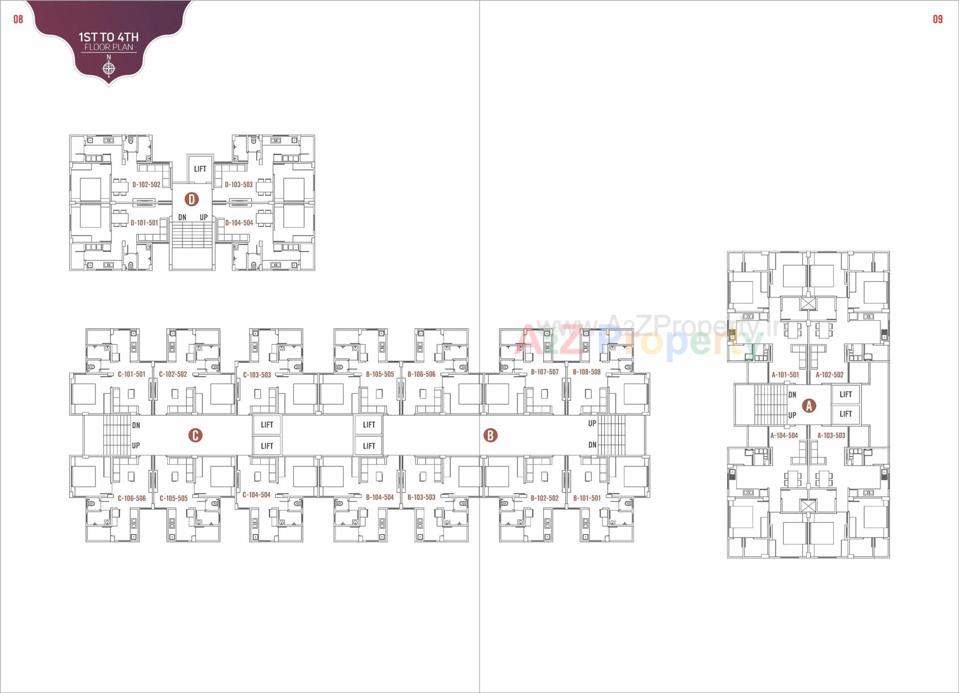 Layout of real estate project Shreenathji Flats located at Unjha, Mehsana, Gujarat