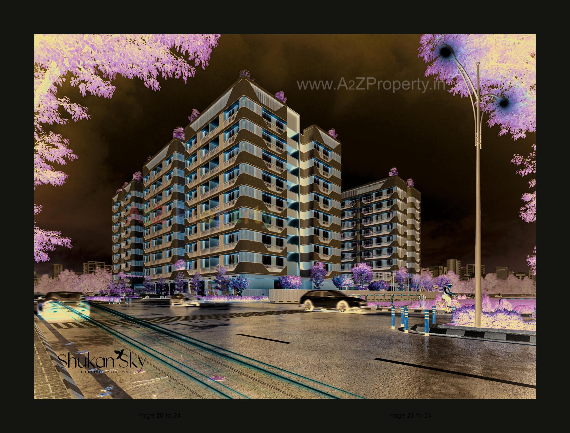 3D Elevation of real estate project Shukan Sky located at Nagalpur, Mehsana, Gujarat