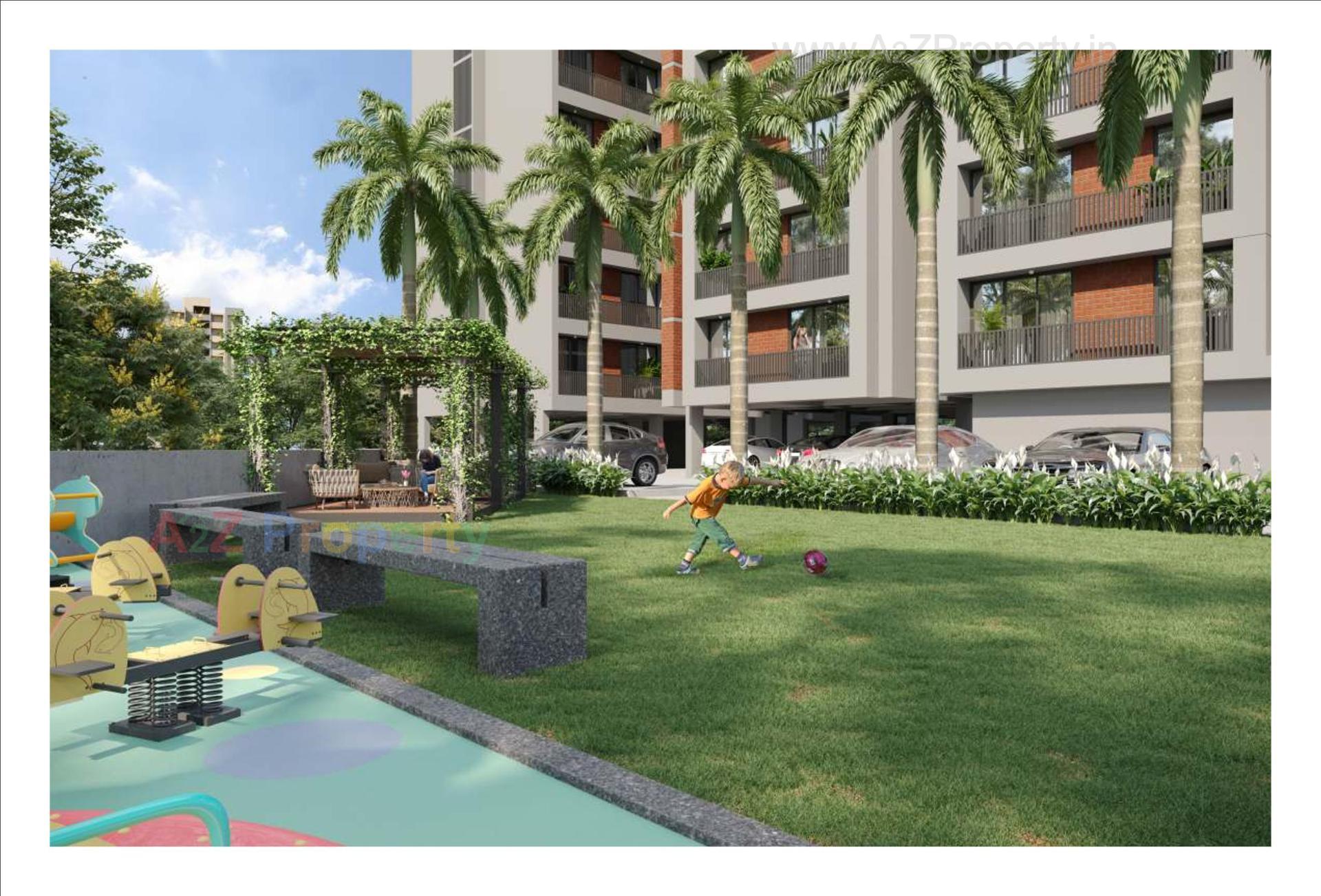 3D Elevation of real estate project Sky View located at Kadi, Mehsana, Gujarat