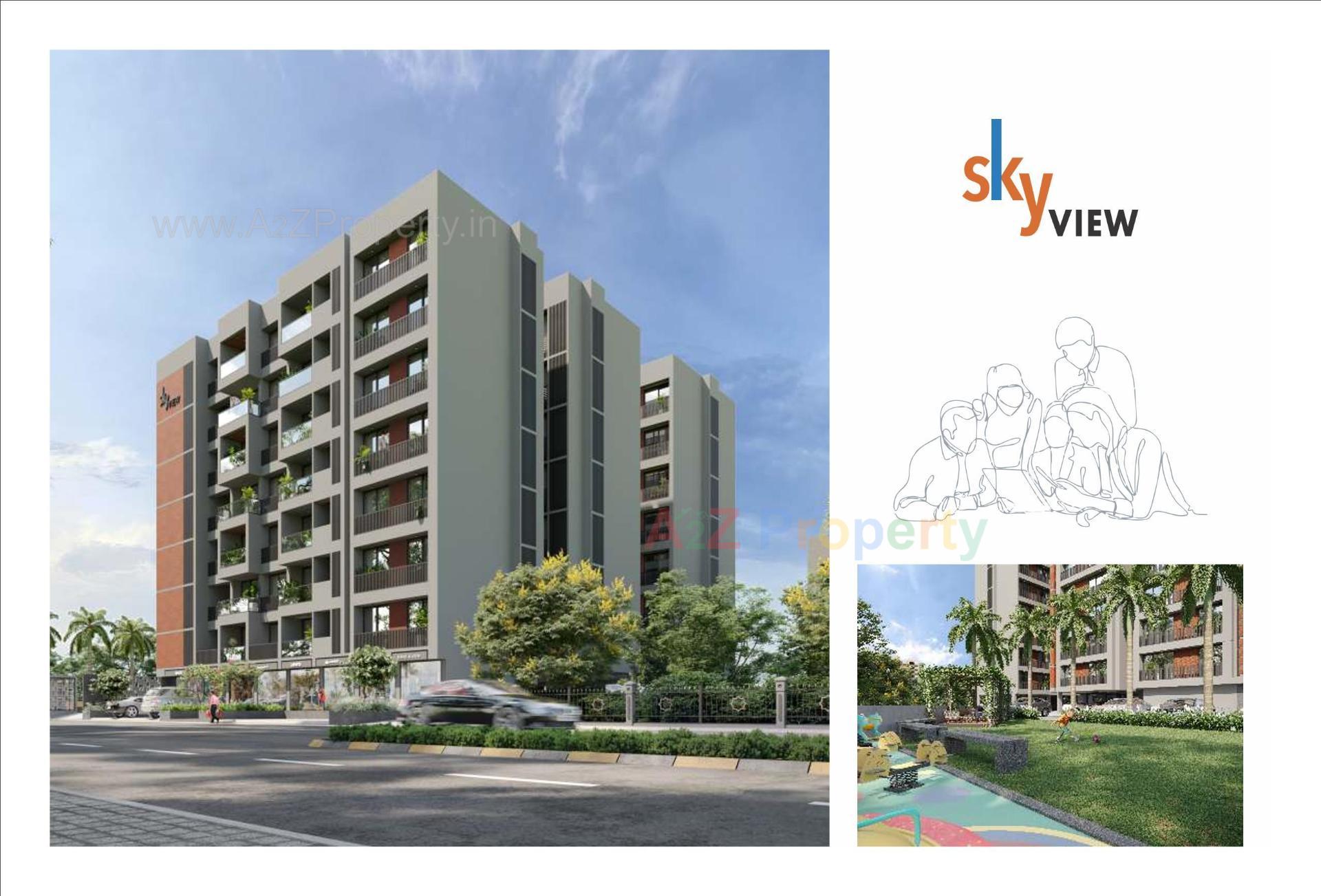 3D Elevation of real estate project Sky View located at Kadi, Mehsana, Gujarat