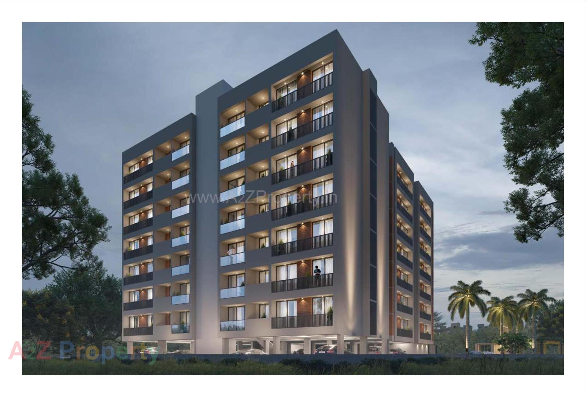 3D Elevation of real estate project Sky View located at Kadi, Mehsana, Gujarat
