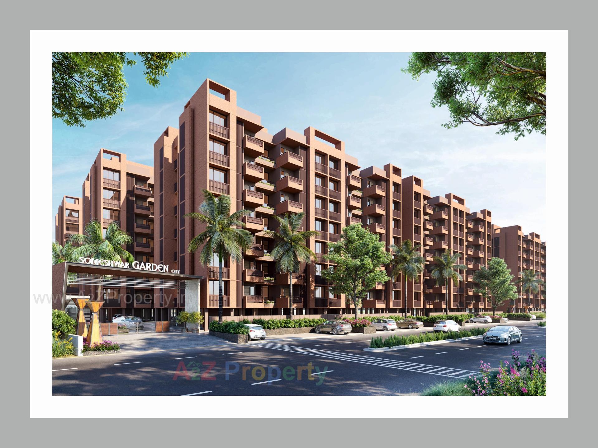 3D Elevation of real estate project Someshwar Garden City located at Nagalpur, Mehsana, Gujarat