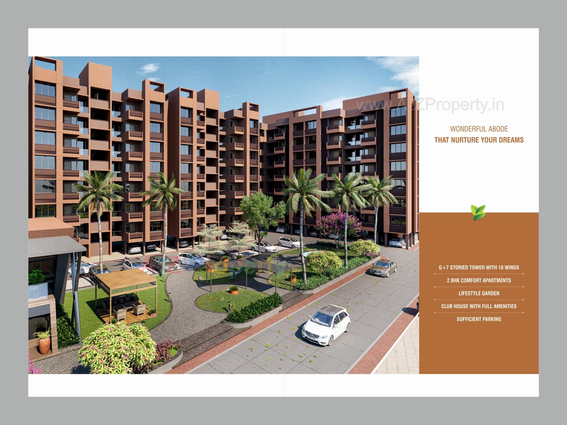 3D Elevation of real estate project Someshwar Garden City located at Nagalpur, Mehsana, Gujarat