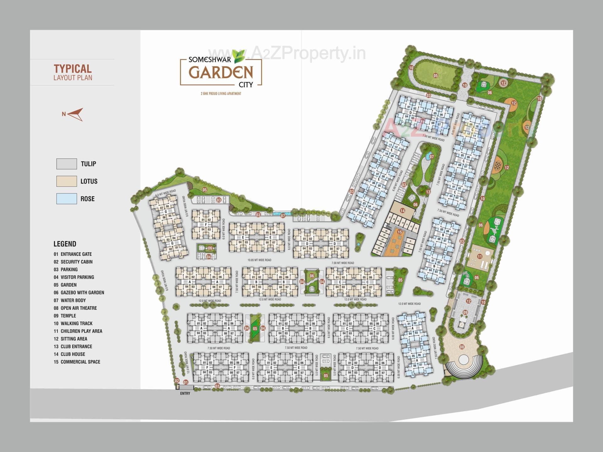 Layout of real estate project Someshwar Garden City located at Nagalpur, Mehsana, Gujarat