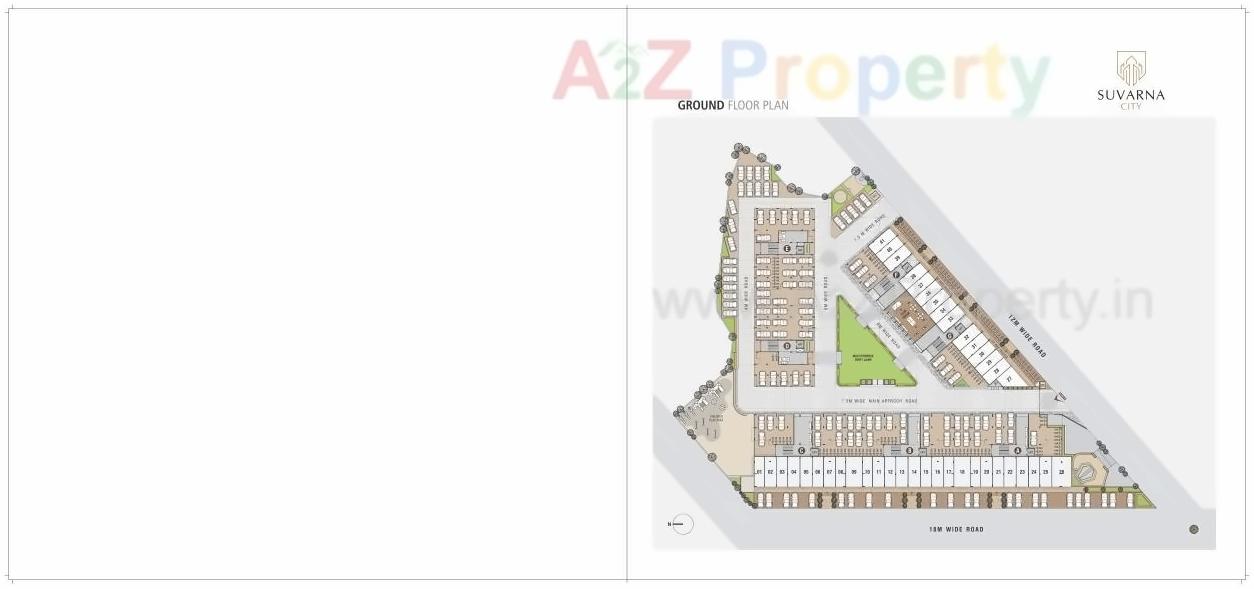 Layout of real estate project Suvarna City located at Kadi, Mehsana, Gujarat