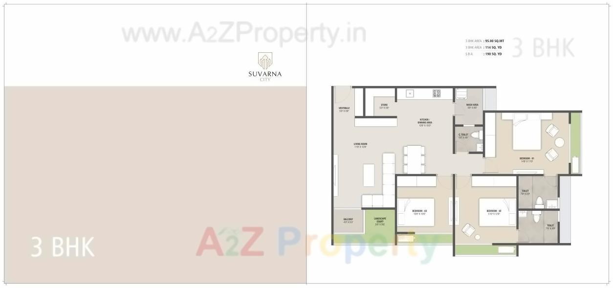 Layout of real estate project Suvarna City located at Kadi, Mehsana, Gujarat