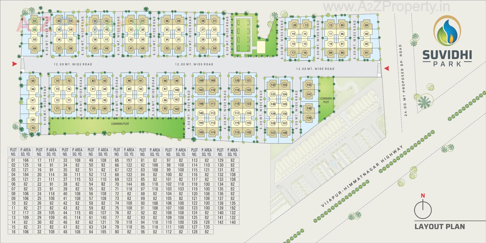 Layout of real estate project Suvidhi Park located at Vijapur, Mehsana, Gujarat