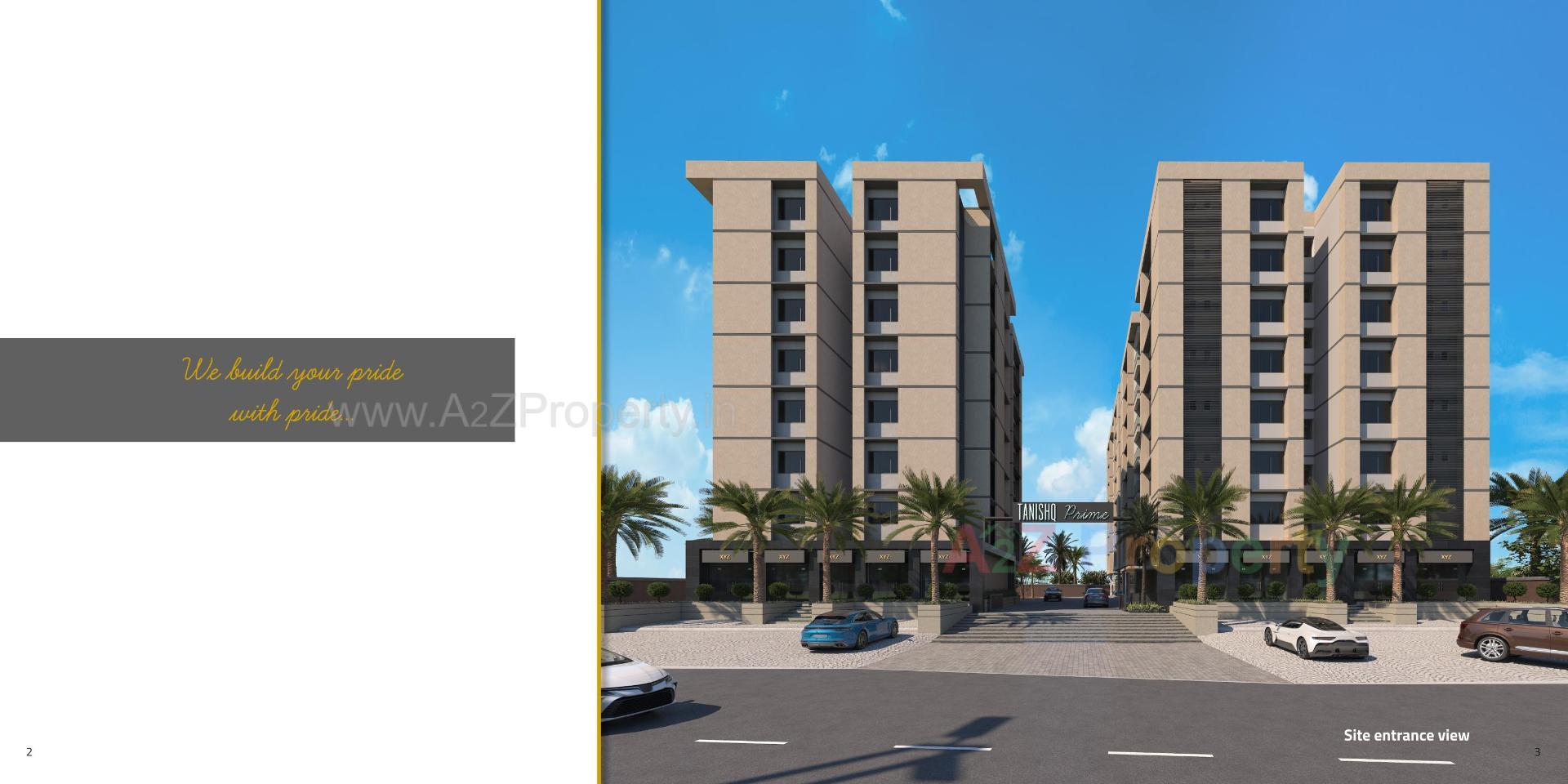 3D Elevation of real estate project Tanishq Prime located at Kadi, Mehsana, Gujarat