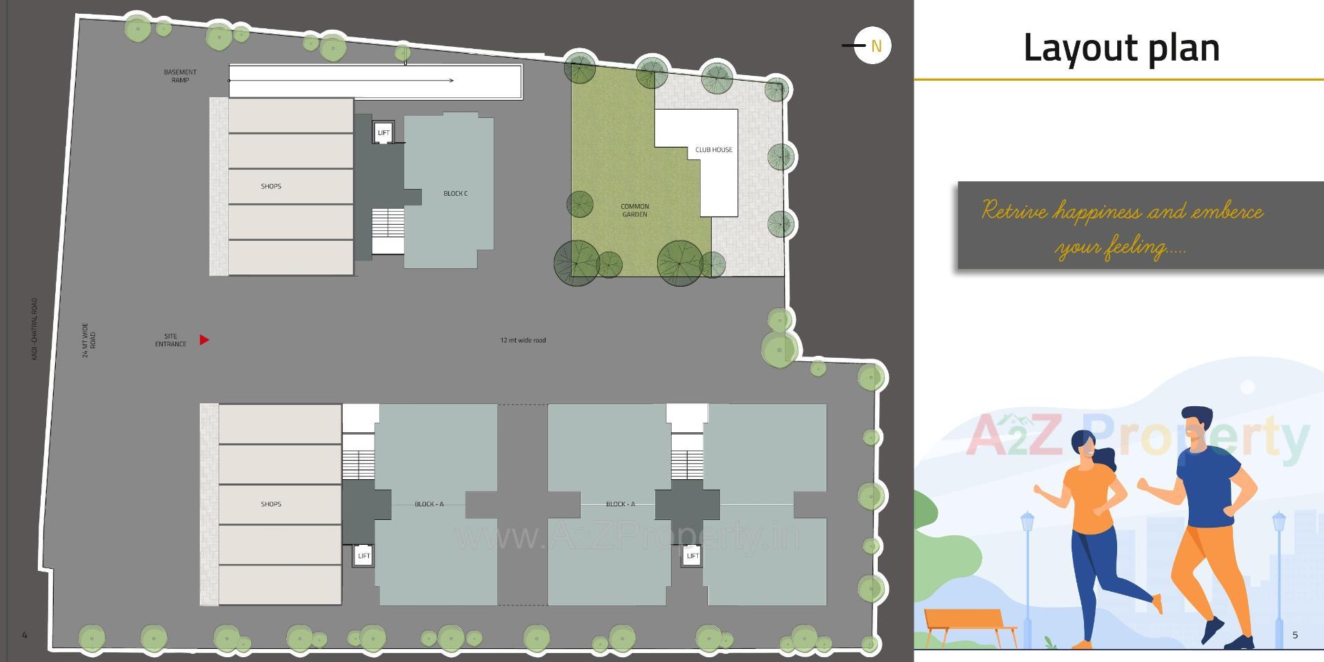 Layout of real estate project Tanishq Prime located at Kadi, Mehsana, Gujarat
