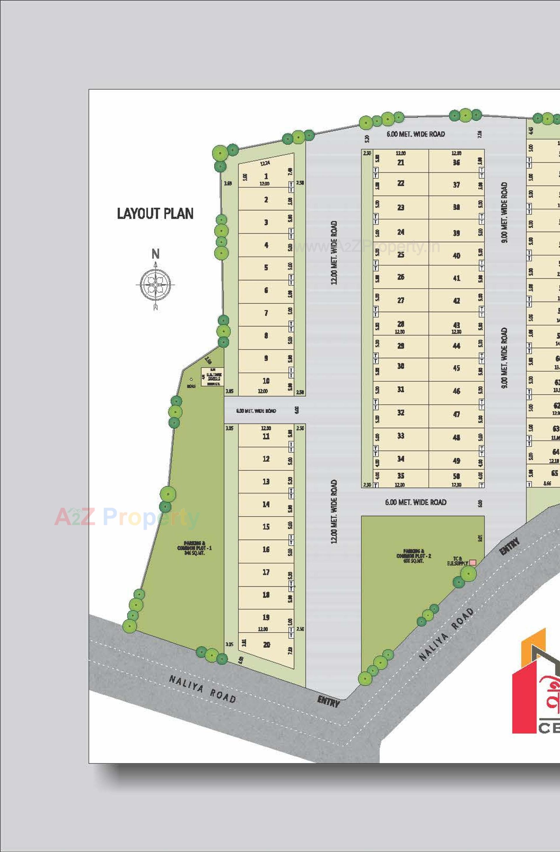 Layout of real estate project Vande Mataram Centre located at Kadi--kasba, Mehsana, Gujarat