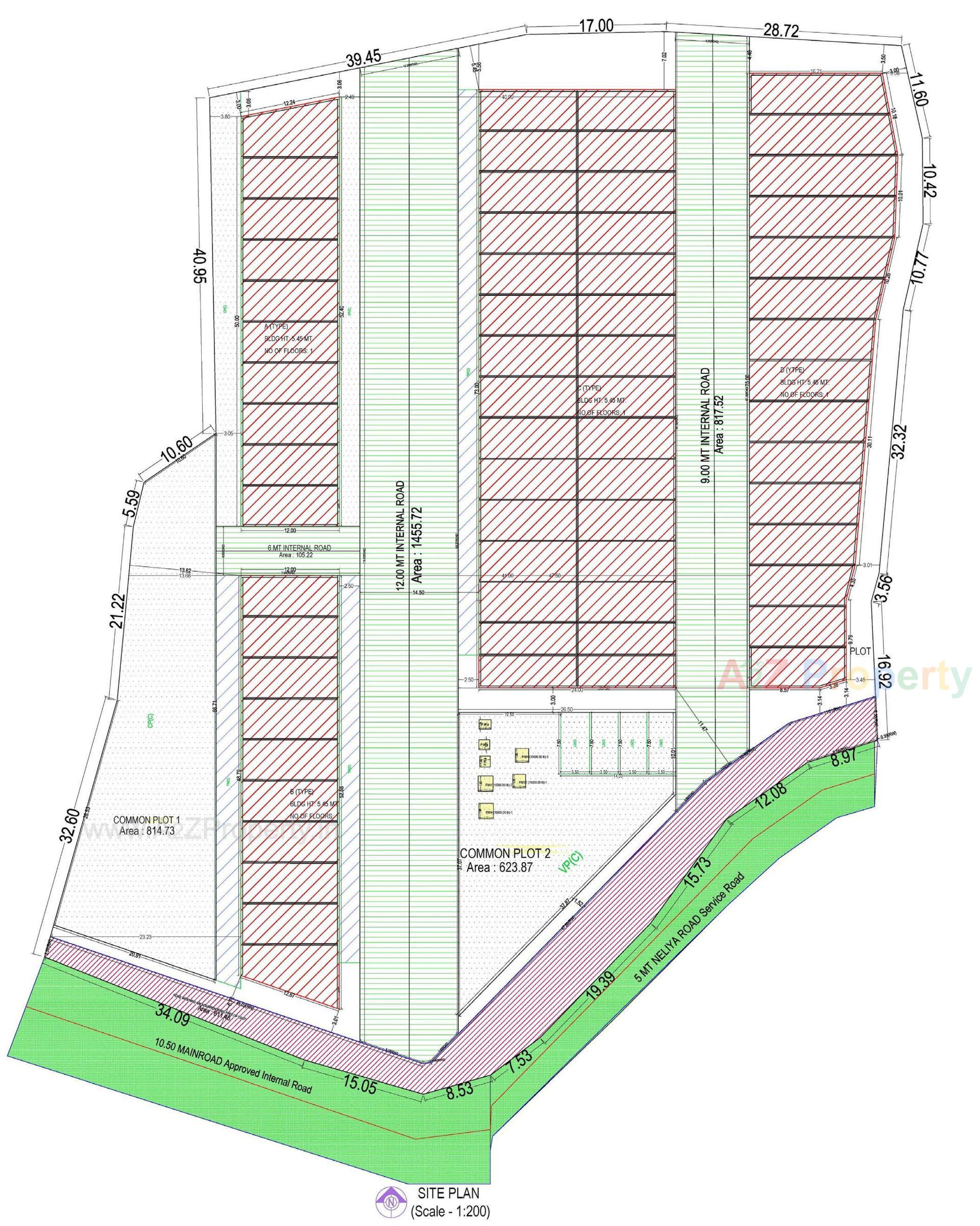 Layout of real estate project Vande Mataram Centre located at Kadi--kasba, Mehsana, Gujarat