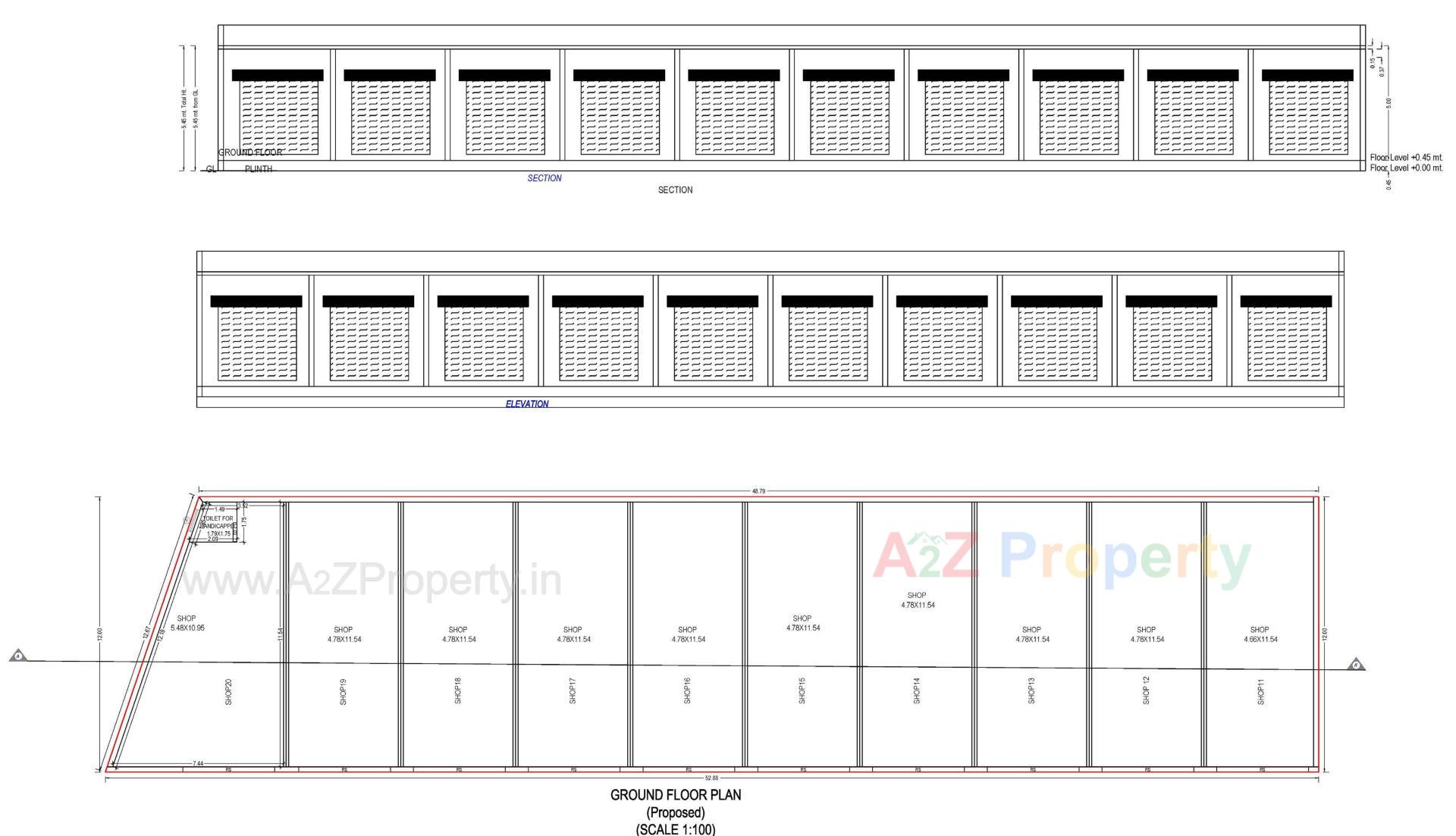 Layout of real estate project Vande Mataram Centre located at Kadi--kasba, Mehsana, Gujarat