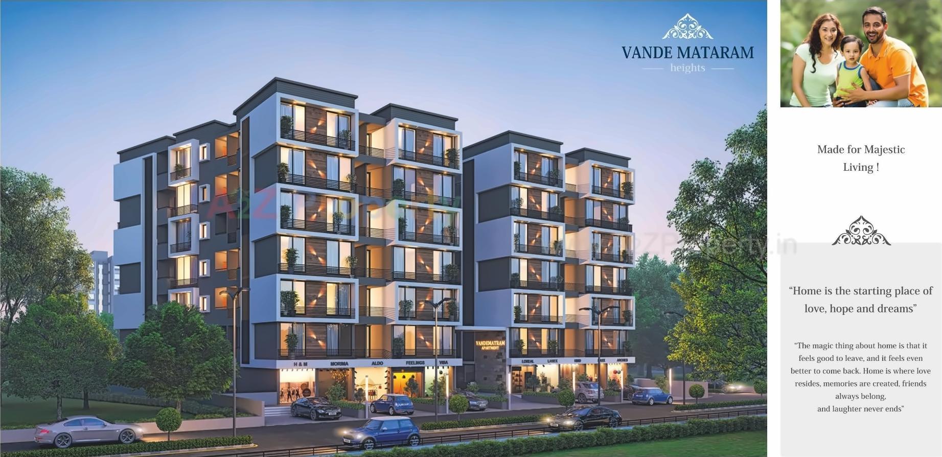3D Elevation of real estate project Vandemataram Heights located at Kadi, Mehsana, Gujarat