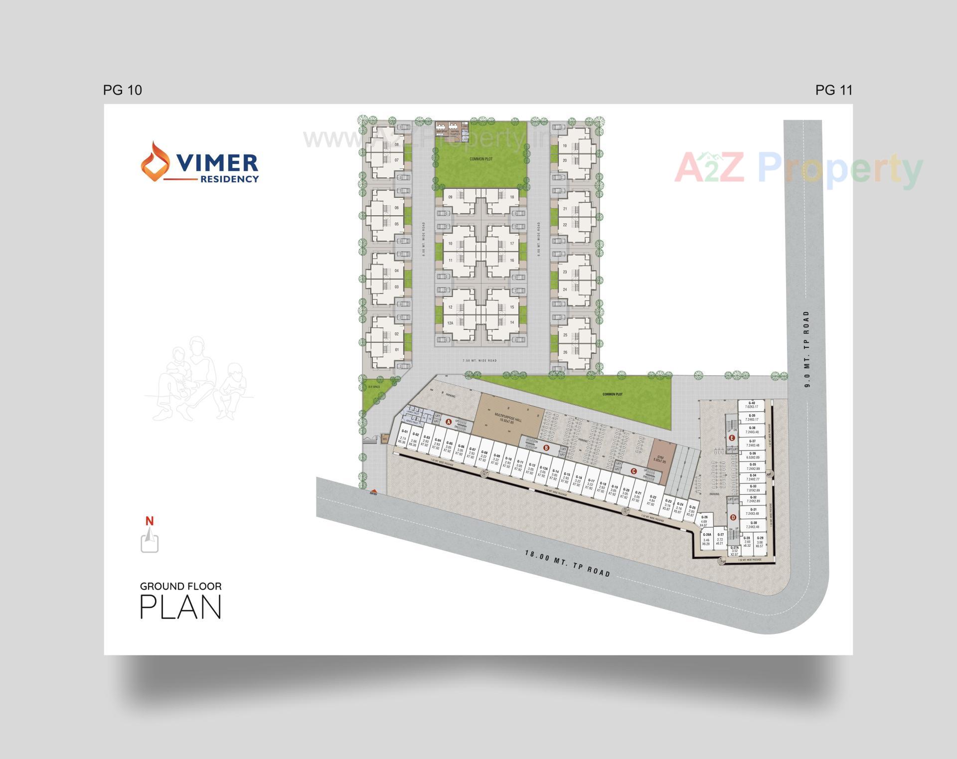 Layout of real estate project Vimer Residency located at Kadi, Mehsana, Gujarat