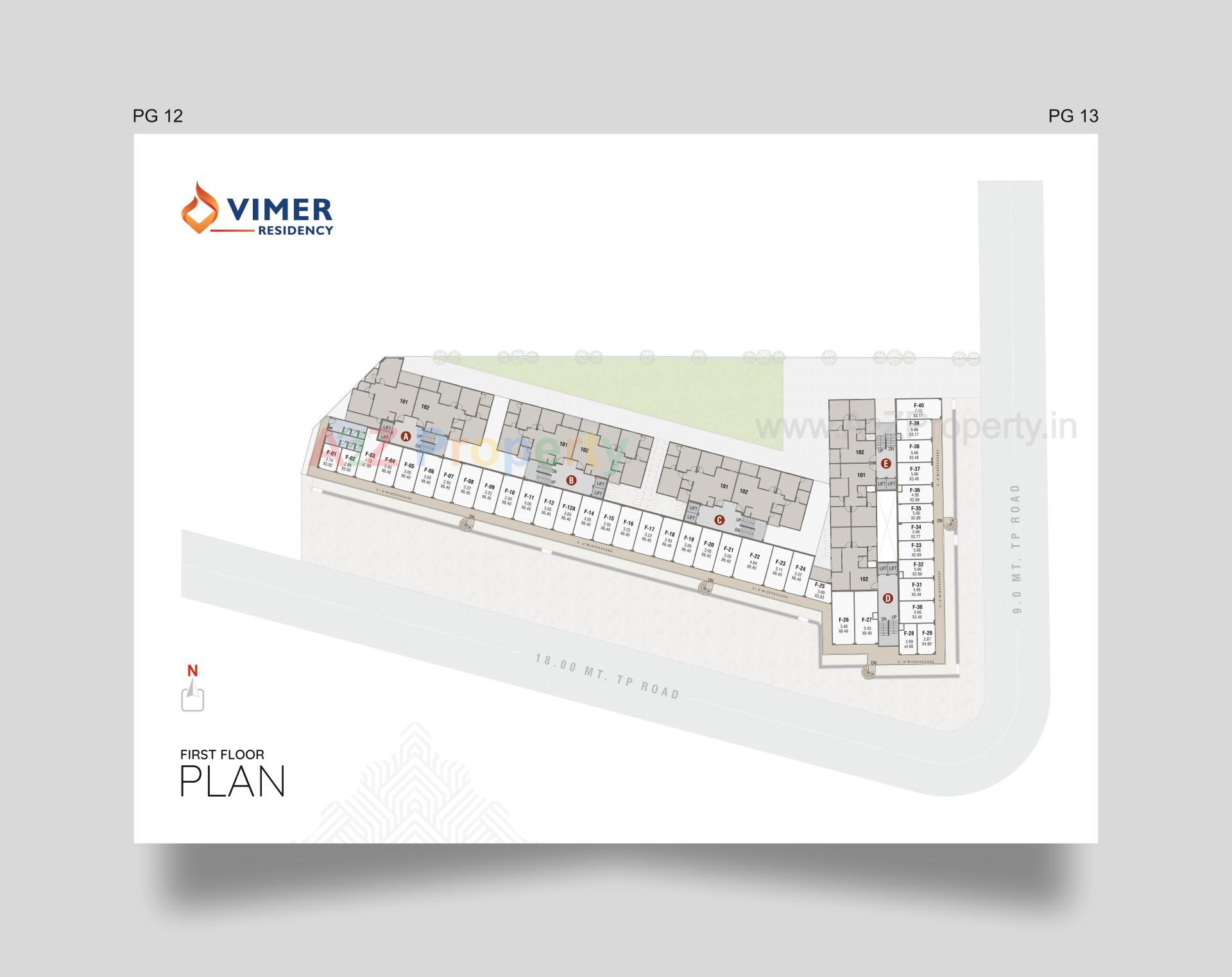 Layout of real estate project Vimer Residency located at Kadi, Mehsana, Gujarat