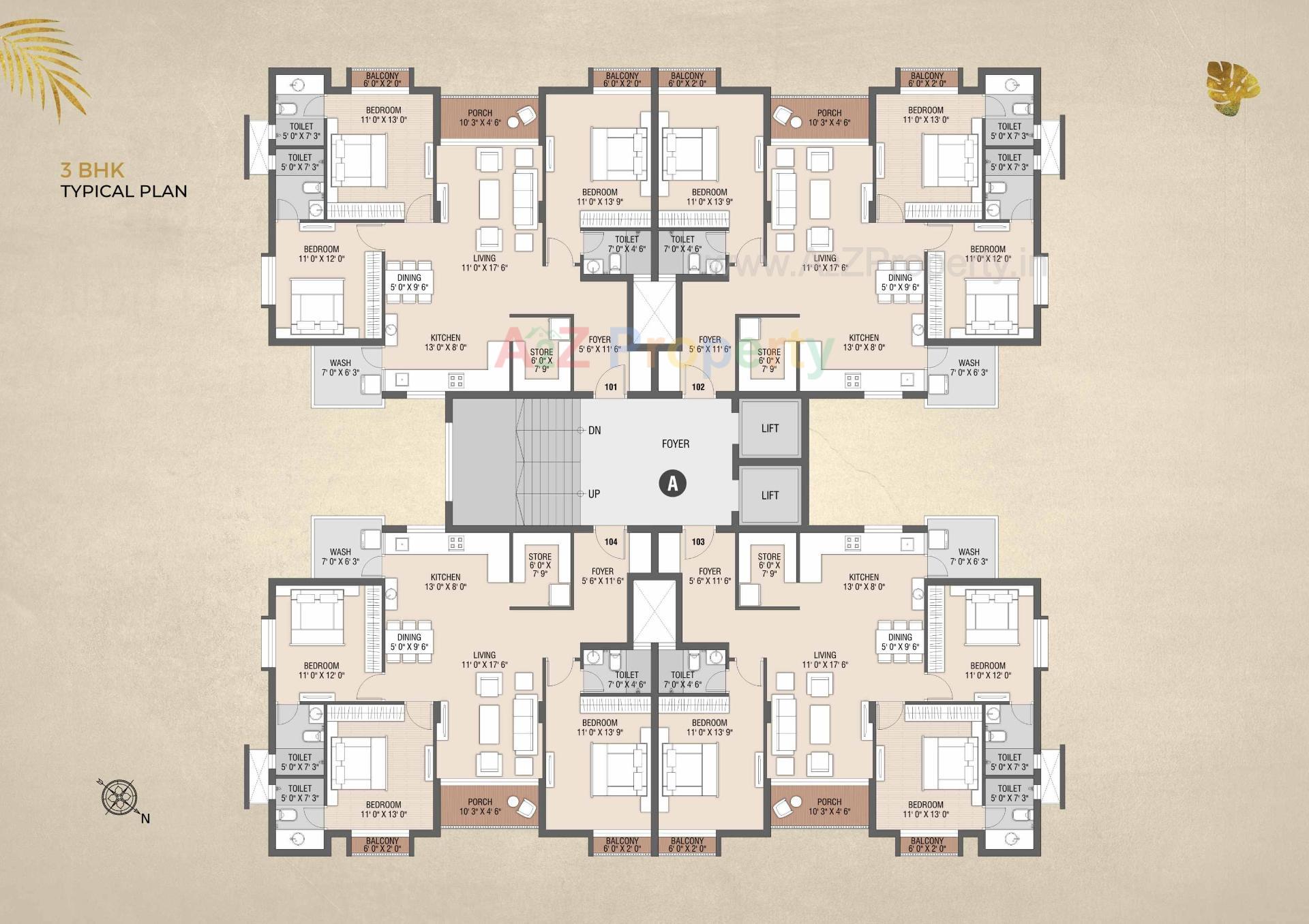 Layout of real estate project Flora Palms located at Morbi, Morbi, Gujarat