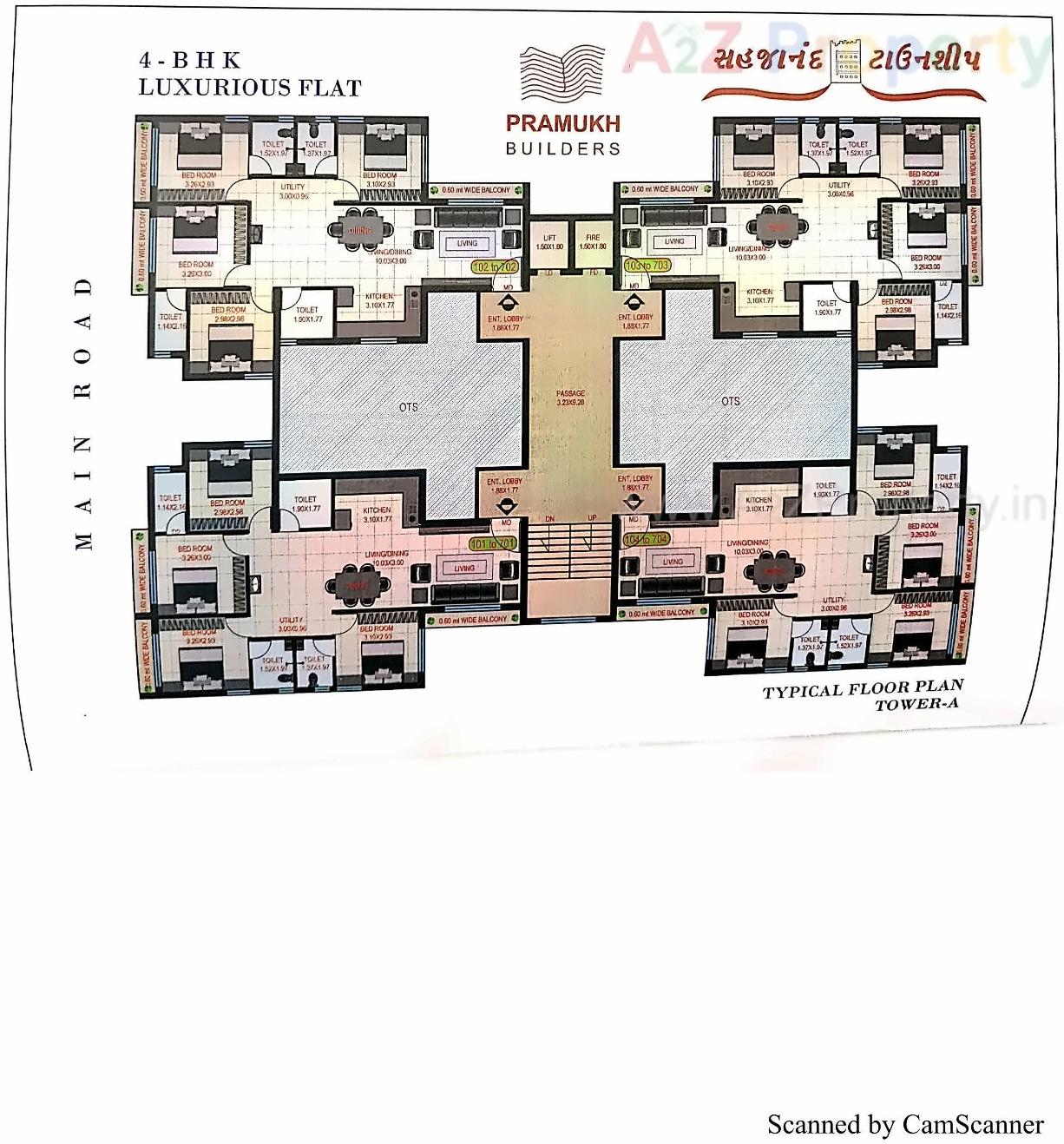 Layout of real estate project Sahajanand Township located at Vajepar, Morbi, Gujarat