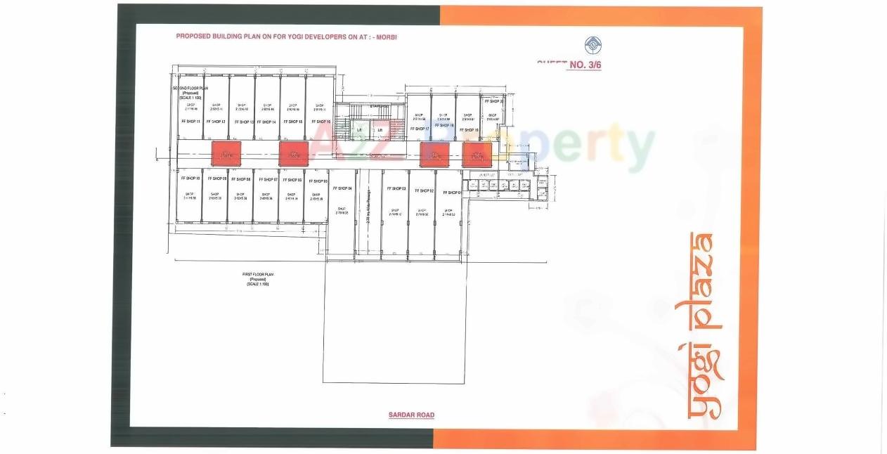 Layout of real estate project Yogi Plaza located at Khodiyar, Morbi, Gujarat