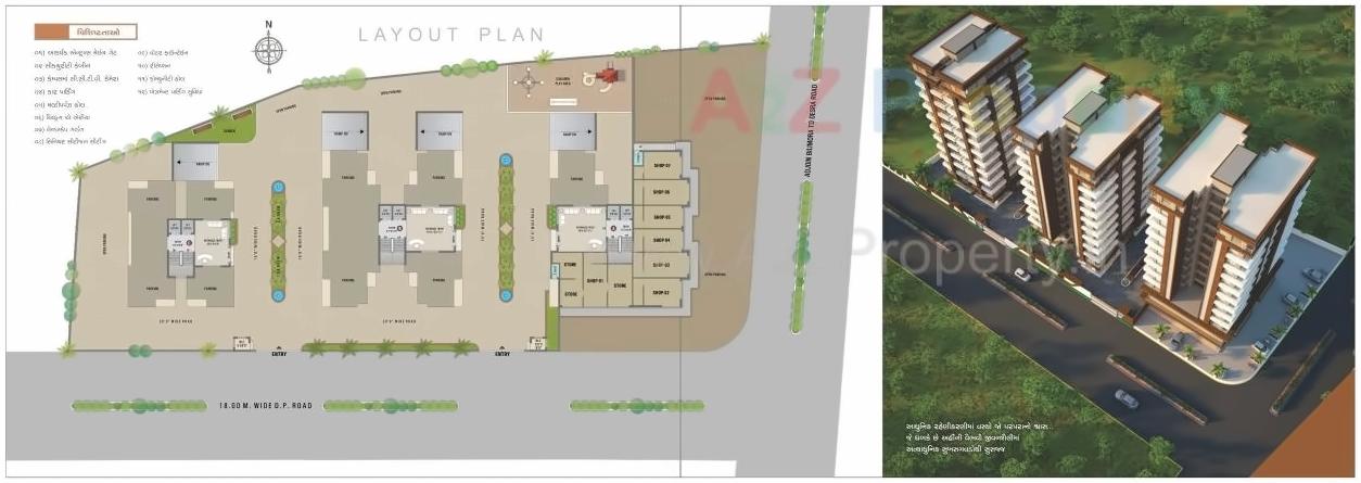 Layout of real estate project Balaji Heights located at Desra, Navsari, Gujarat