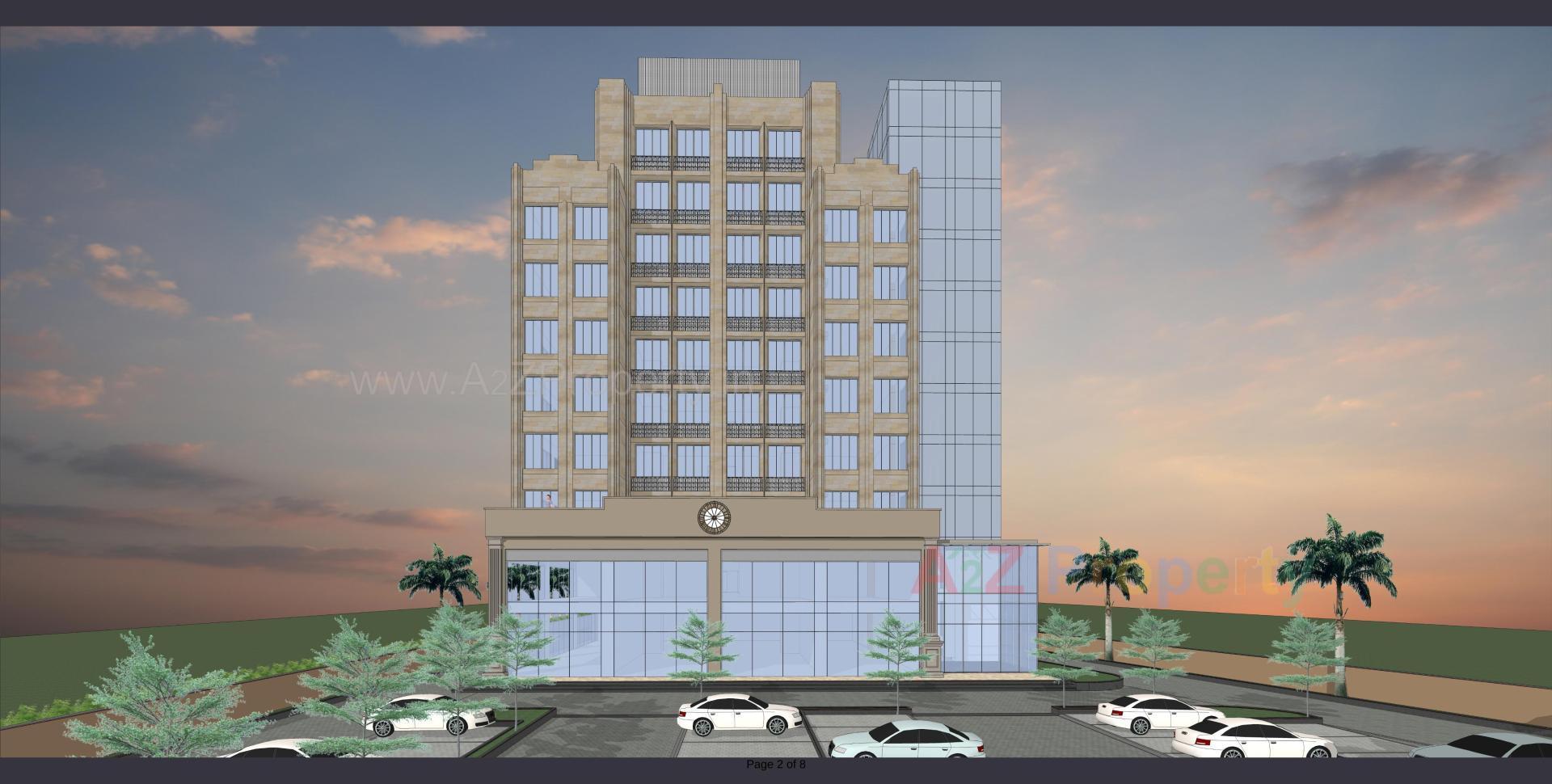 3D Elevation of real estate project Central Business Hub located at Jamalpore, Navsari, Gujarat