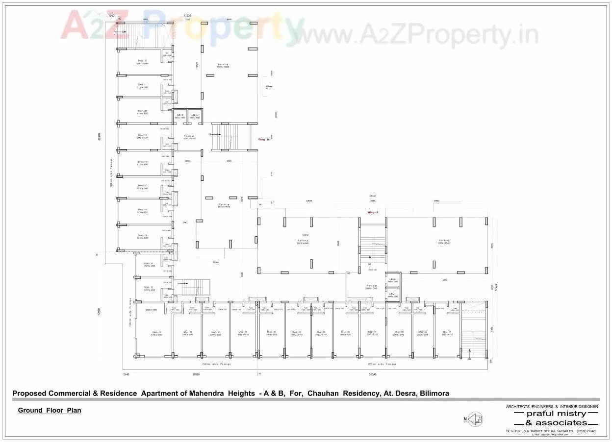 Layout of real estate project Chauhan Residency located at Desra, Navsari, Gujarat