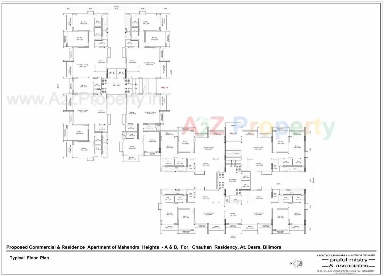 Layout of real estate project Chauhan Residency located at Desra, Navsari, Gujarat