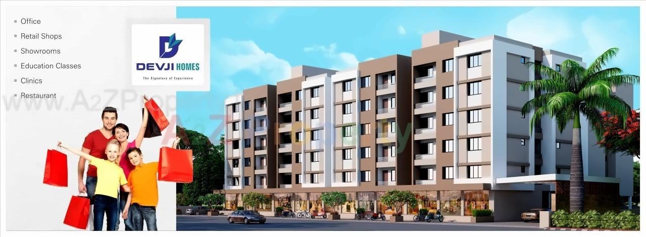 3D Elevation of real estate project Devji Homes located at Kaliyawadi, Navsari, Gujarat