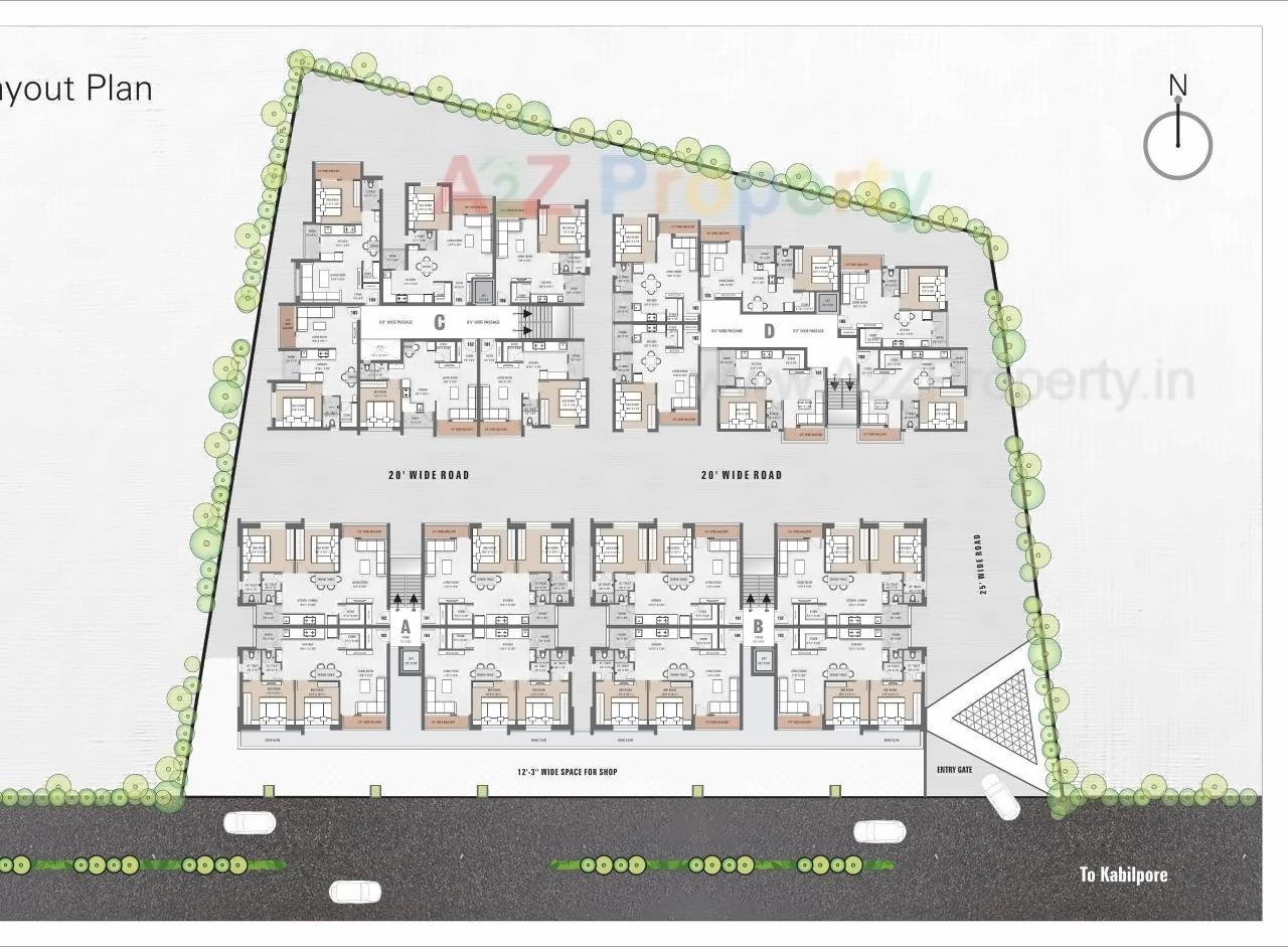 Layout of real estate project Devji Homes located at Kaliyawadi, Navsari, Gujarat