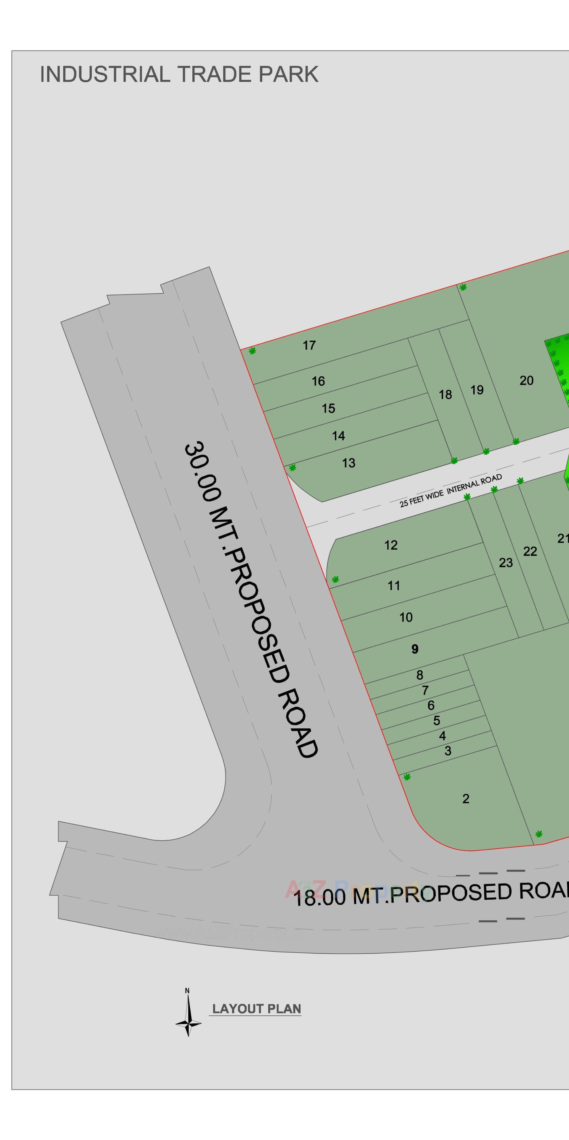 Layout of real estate project Industrial Trade Park located at Lajpore, Navsari, Gujarat