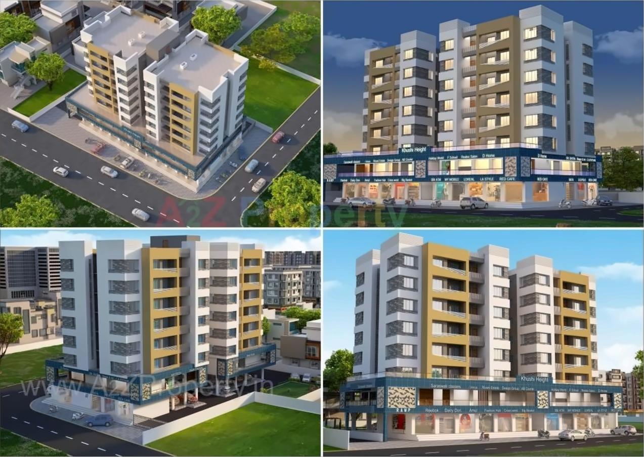 3D Elevation of real estate project Khushi Height located at Bilimora, Navsari, Gujarat