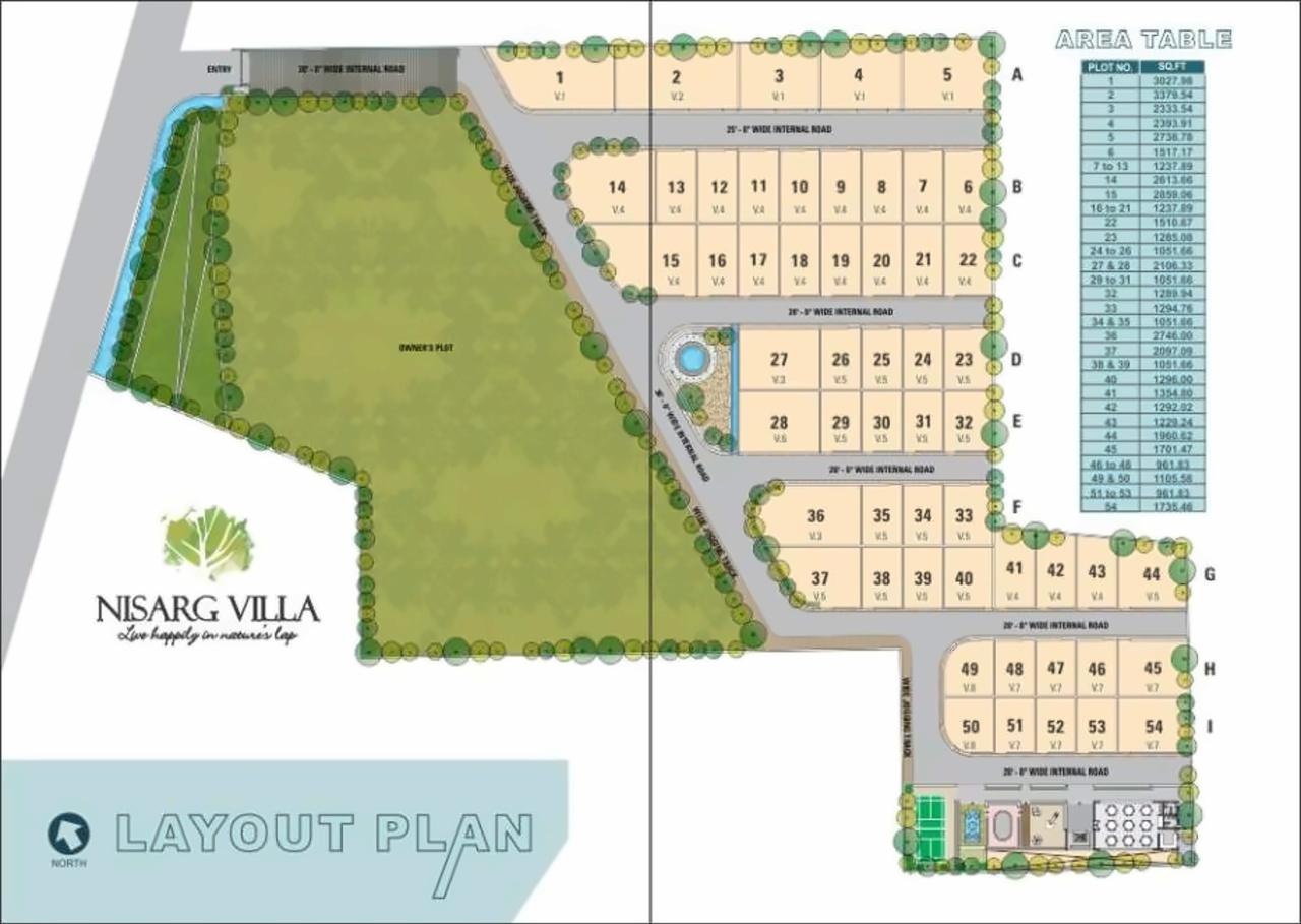 Layout of real estate project Nisarg Villa located at Vijalpore, Navsari, Gujarat