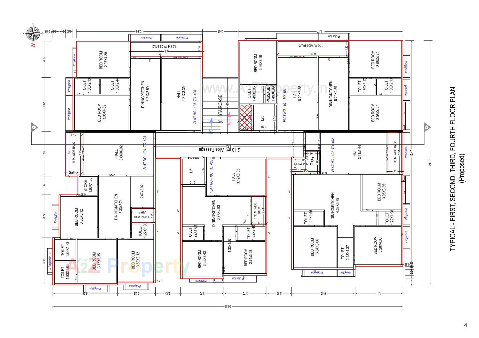 Layout of real estate project Om Shree Residency located at Bilimora, Navsari, Gujarat