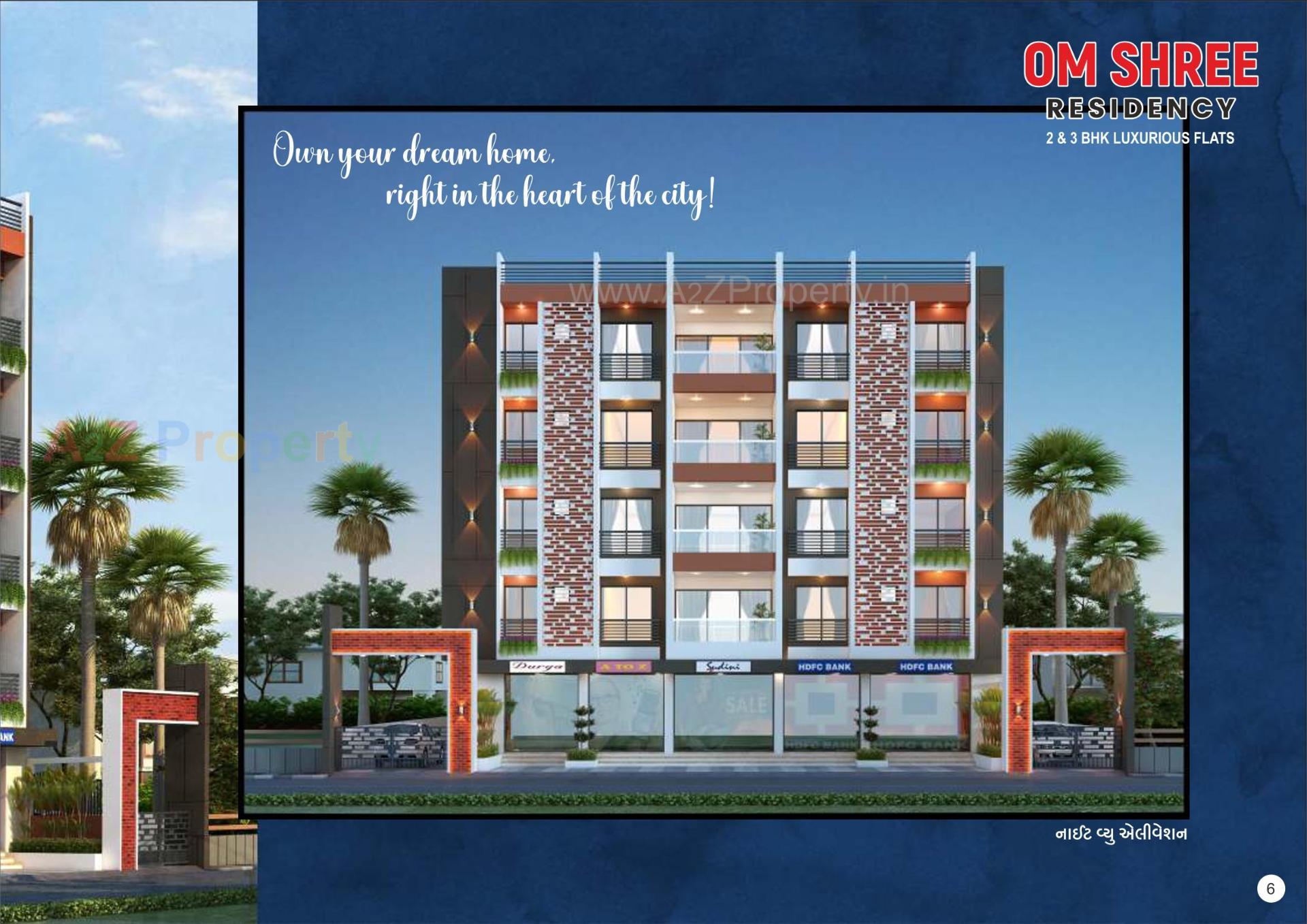 3D Elevation of real estate project Om Shree Residency located at Bilimora, Navsari, Gujarat