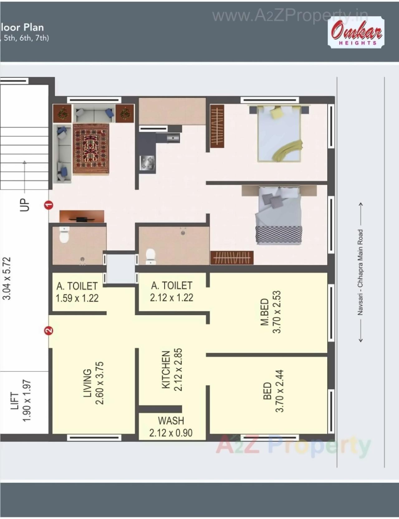 Layout of real estate project Omkar Heights located at Chhapara, Navsari, Gujarat