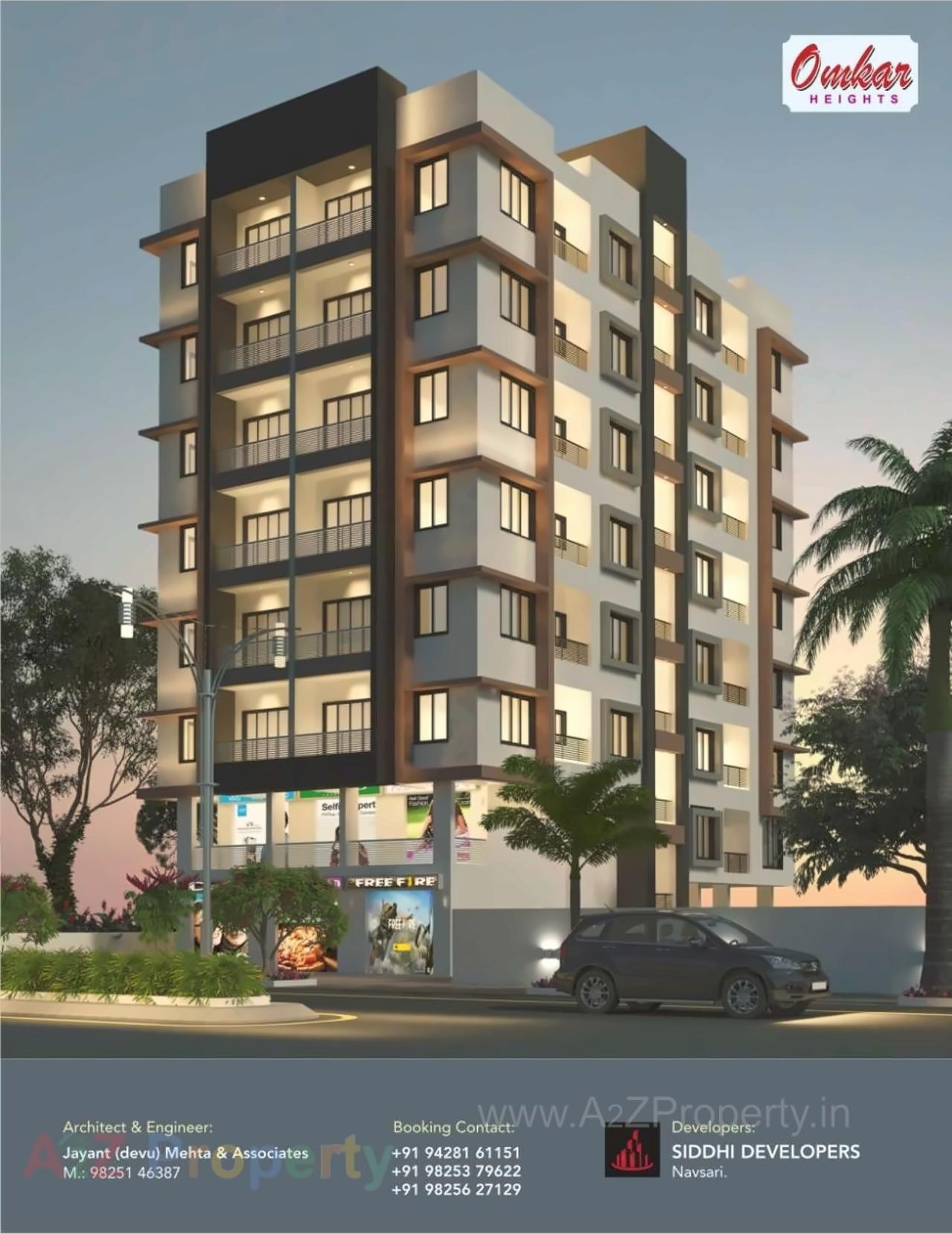 3D Elevation of real estate project Omkar Heights located at Chhapara, Navsari, Gujarat