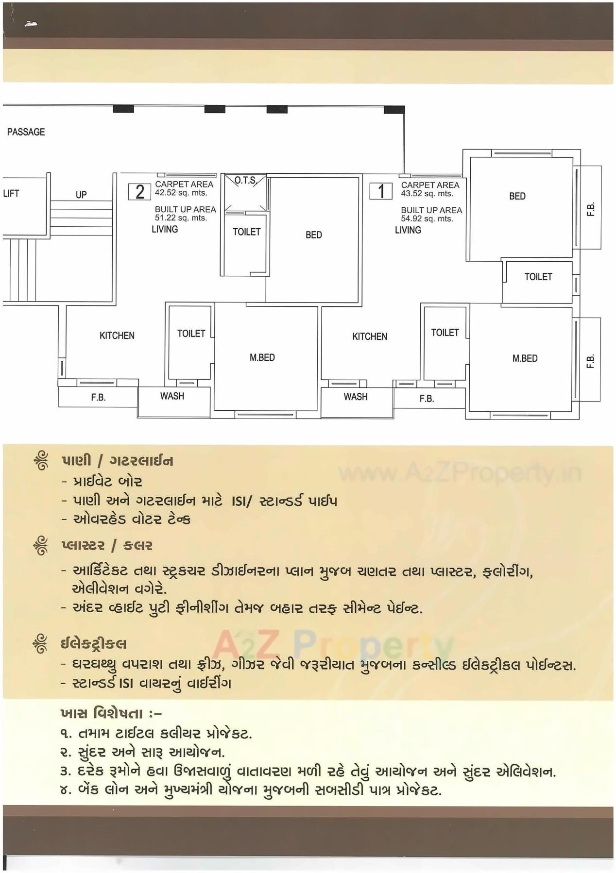Layout of real estate project Paramhans Flats located at Kaliyawadi, Navsari, Gujarat