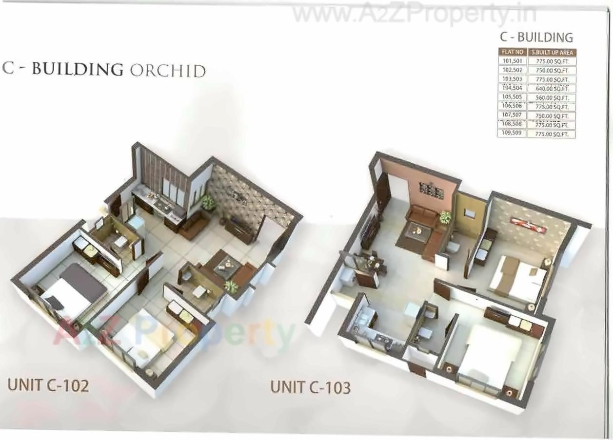 Layout of real estate project Prabhakunj Flowers located at Chovisi, Navsari, Gujarat