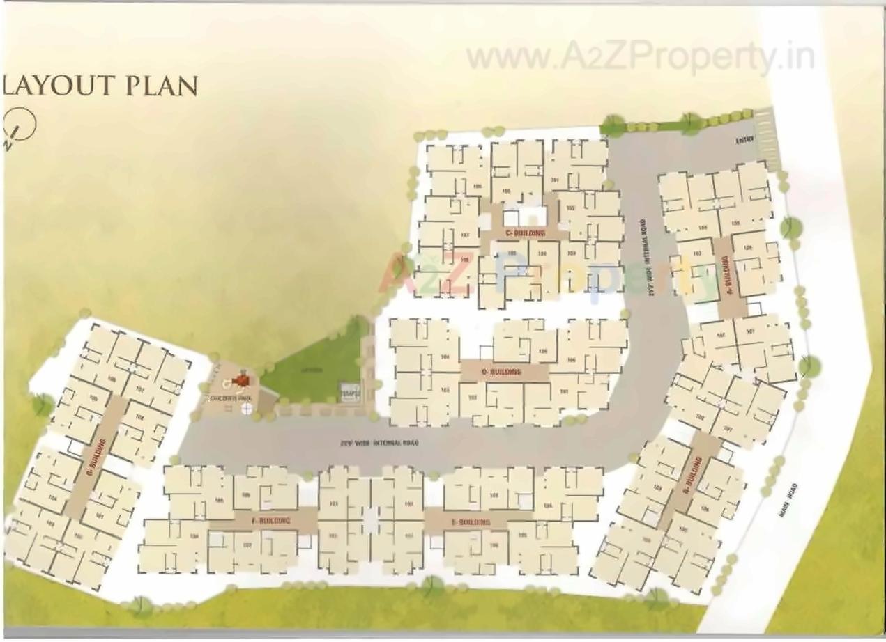 Layout of real estate project Prabhakunj Flowers located at Chovisi, Navsari, Gujarat
