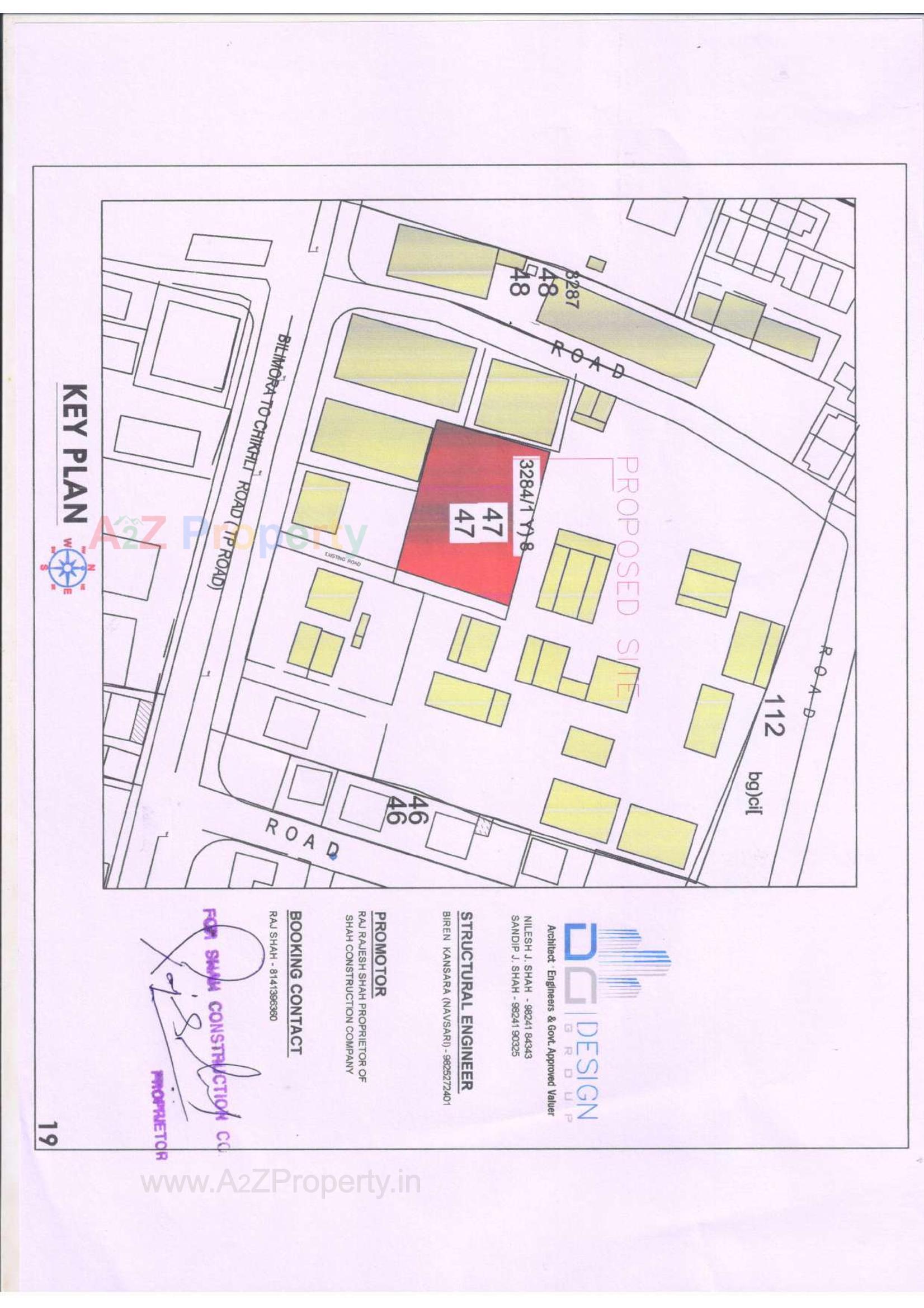 Layout of real estate project Raj Regency located at Desra, Navsari, Gujarat