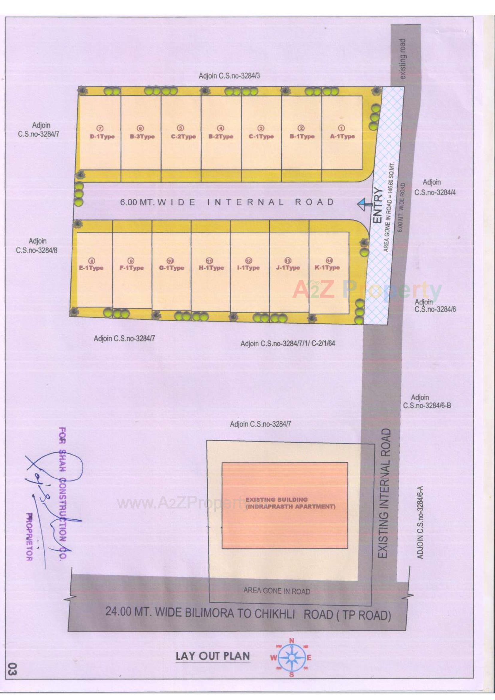 Layout of real estate project Raj Regency located at Desra, Navsari, Gujarat