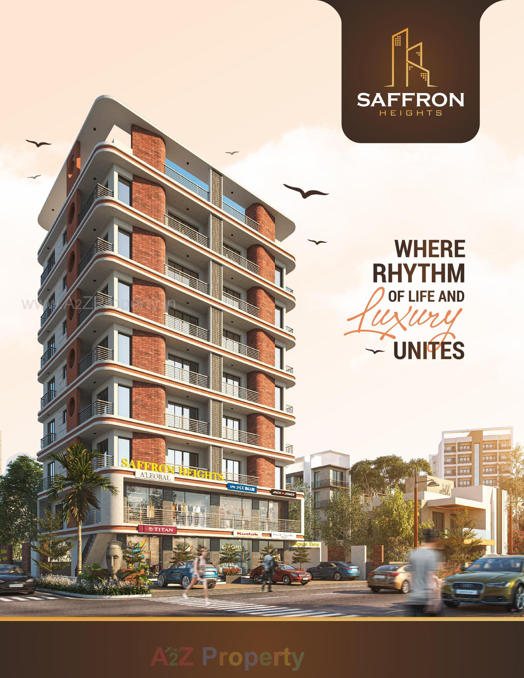 3D Elevation of real estate project Saffron Heights located at Chapra, Navsari, Gujarat