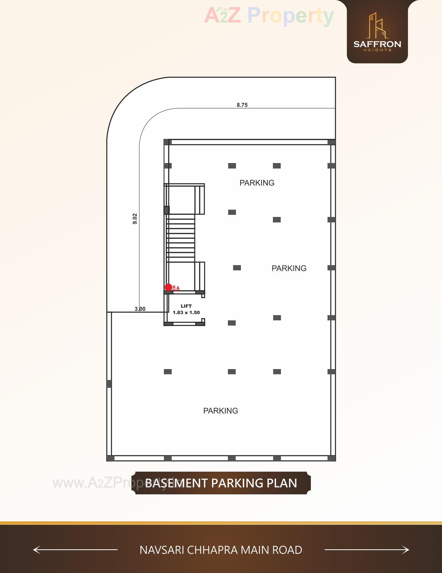 Layout of real estate project Saffron Heights located at Chapra, Navsari, Gujarat