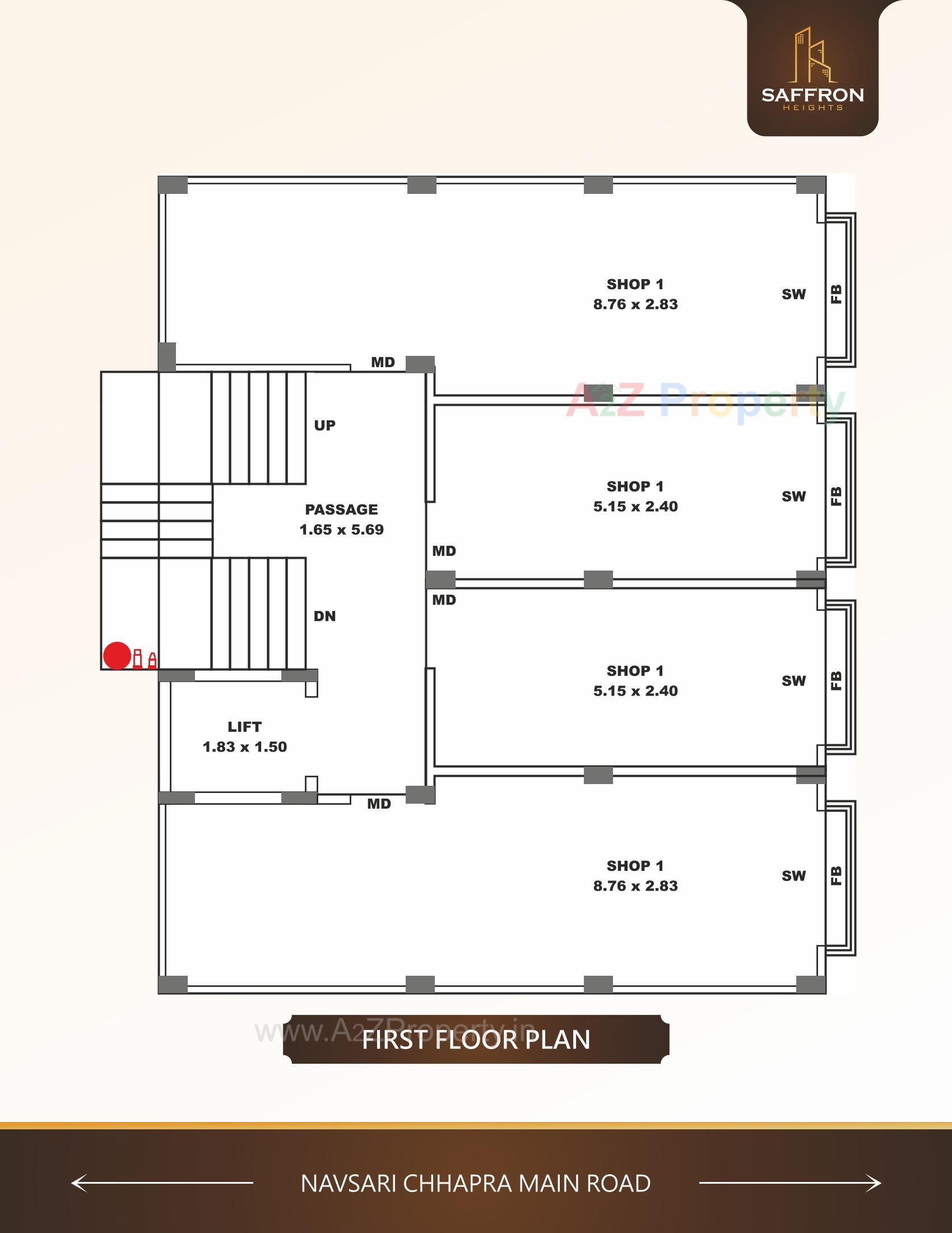 Layout of real estate project Saffron Heights located at Chapra, Navsari, Gujarat