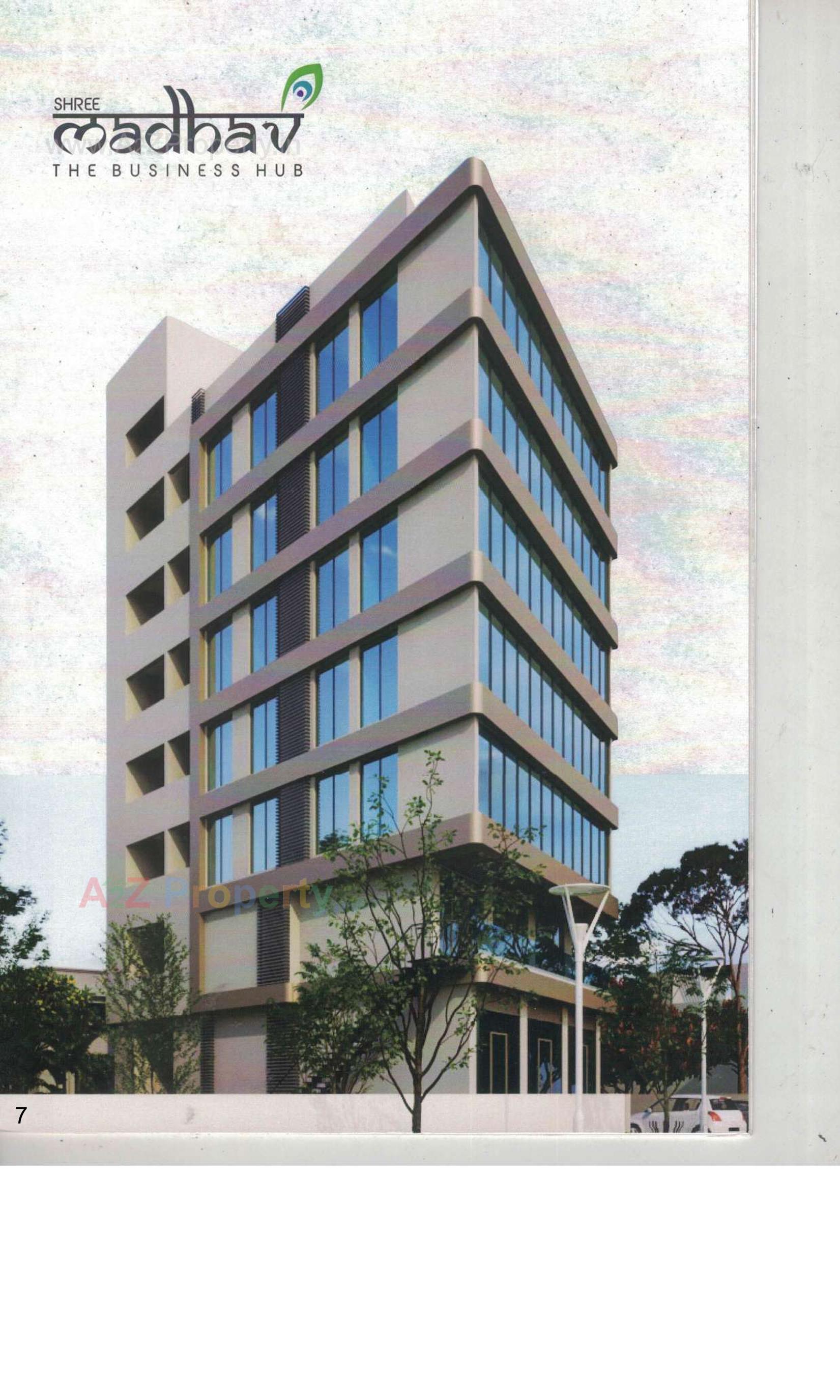 3D Elevation of real estate project Shree Madhav The Business Hub located at City-opposite-to-court, Navsari, Gujarat